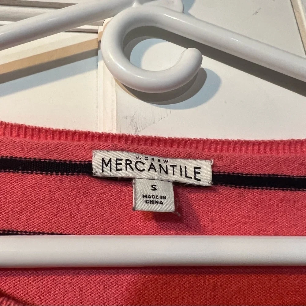 J. Crew Striped Sweater Salmon and Black Long Sleeve Size Small